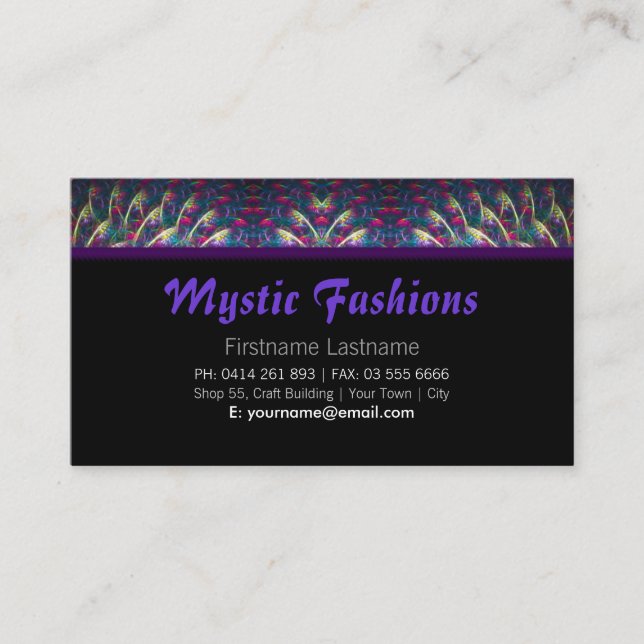 Mystic Fashion Business Card (Front)