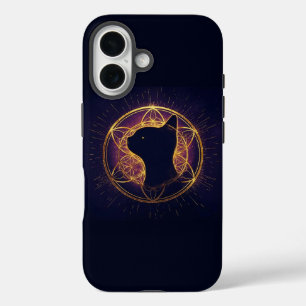 Mystic Feline Within the Sacred Circle iPhone 16 Case