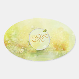 Mystic Floral Watercolor Monogram Sticker