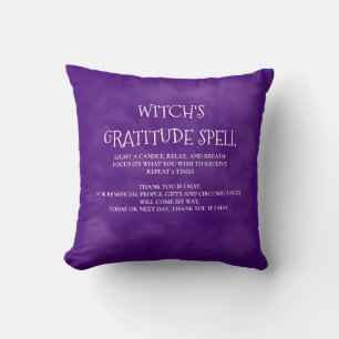 Mystic Fog Purple Witch's Gratitude Spell Cushion