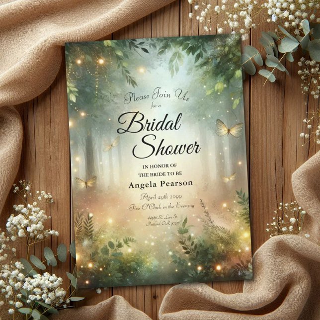 Mystic Forest Meadow Magic Bridal Shower Invitation (Creator Uploaded)