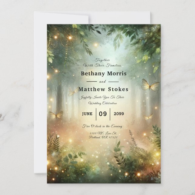 Mystic Forest Meadow Magic Invitation (Front)