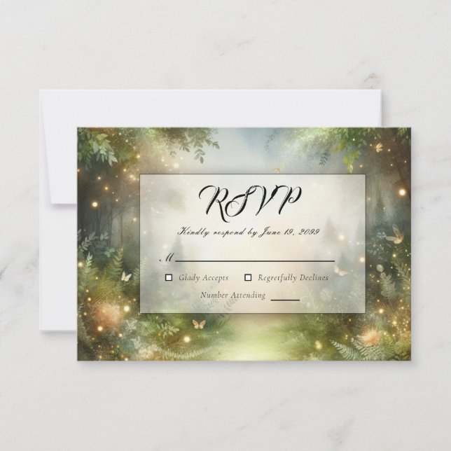 Mystic Forest Meadow Magic RSVP Card (Front)