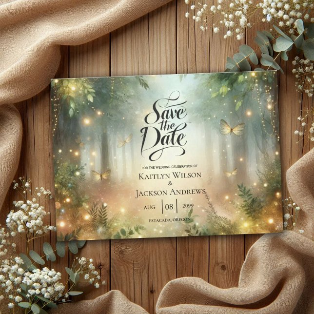 Mystic Forest Meadow Magic Wedding Save The Date (Creator Uploaded)