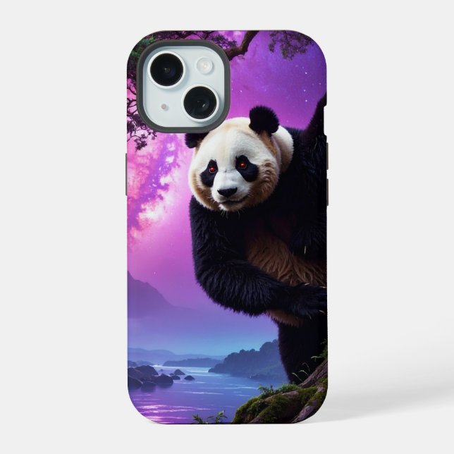 Mystic Forest Panda iPhone 15 Case (Back)