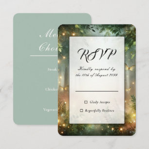Mystic Forrest Meadow Magic Wedding RSVP Card