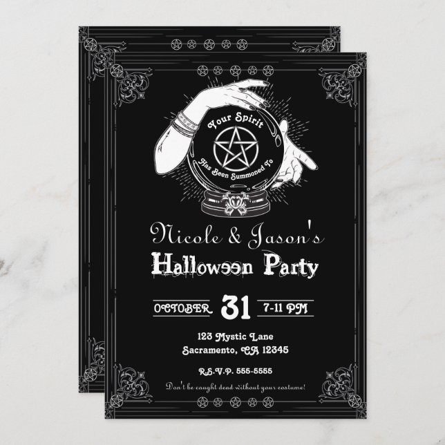 Mystic Fortune Teller Mystical Halloween Party Invitation (Front/Back)