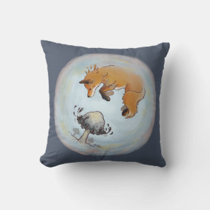 Mystic Fox and Ink Cap Mushroom - Ethereal Moment Cushion