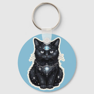 Mystic Galaxy Cat Keychain