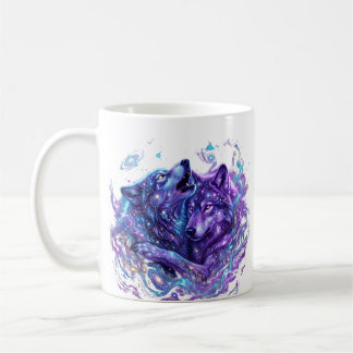 Mystic Galaxy Wolf Hoodie – Blue Cosmic Wolf Art P Coffee Mug