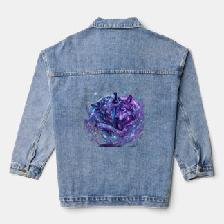 Mystic Galaxy Wolf Hoodie – Blue Cosmic Wolf Art P Denim Jacket