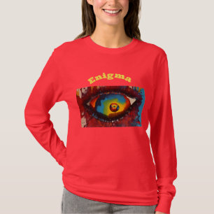 "Mystic Gaze: Women's Long Sleeve Red Tee" T-Shirt