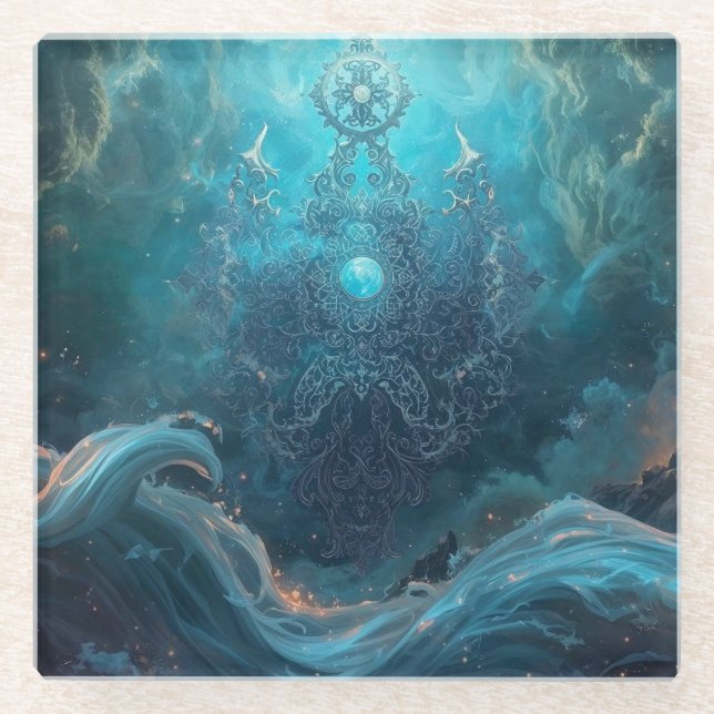 Mystic Geometry of the North Sea Glass Coaster (Front)