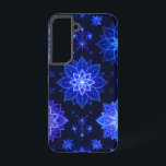 Mystic Glow Blue Purple Phone Case<br><div class="desc">Protect your Samsung Galaxy S22 in enchanting style with this Tough Phone Case. Featuring a captivating seamless pattern of glowing blue and purple floral and abstract motifs against a deep dark background. The intricate design resembles mystical snowflakes or celestial ornaments, radiating a luminous, ethereal light that seems to pulse with...</div>