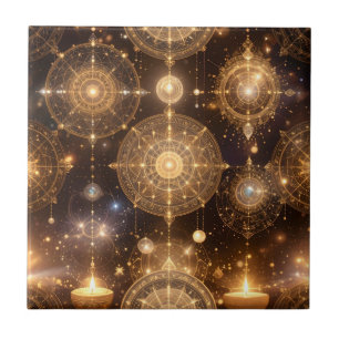 Mystic Gold Celestial Pattern Tile