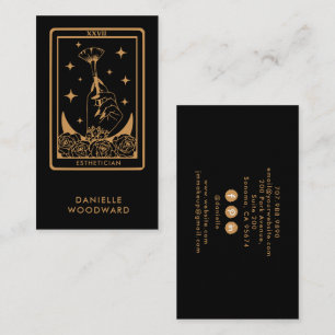 Mystic Gold Tarot Esthetician Gold Black Branding Business Card