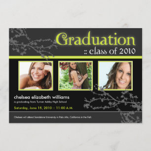 Mystic Goth Custom Graduation Announcement (lime)