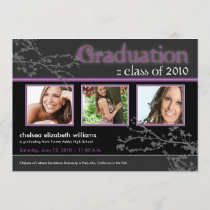 Mystic Goth Graduation Announcement (purple)