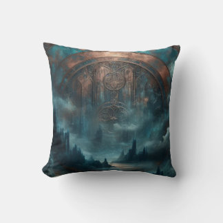 Mystic Gothic Art - Blue Copper Patina Decorative Cushion