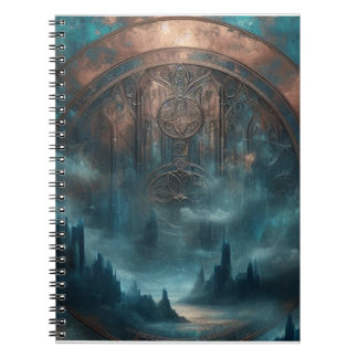 Mystic Gothic Steampunk Art - Blue Copper Patina Notebook