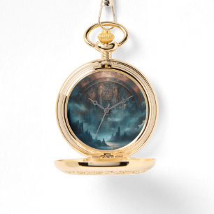 Mystic Gothic Steampunk Art - Blue Copper Patina  Watch
