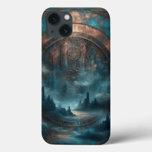 Mystic Gothic Steampunk - Blue Copper Patina iPhone 13 Case