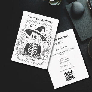 Mystic Gothic Tarot Skeleton Celestial  Business Card