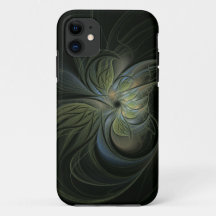 Mystic green leaves abstract pattern design
