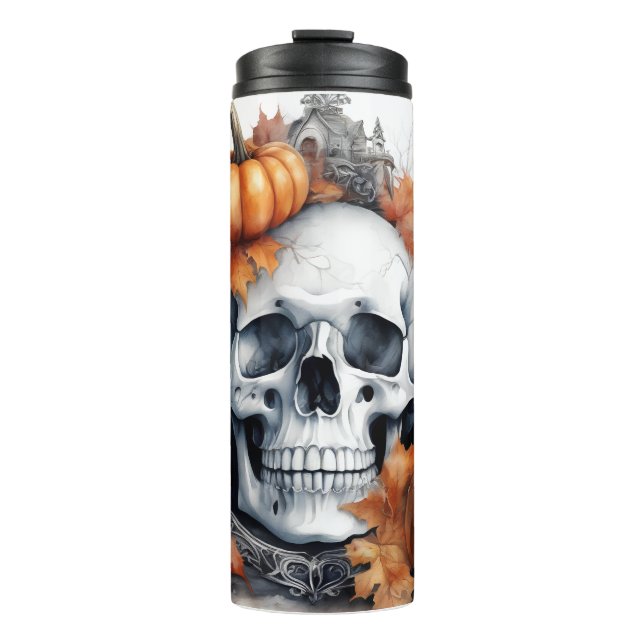 Mystic Halloween Gothic Skull Art  Mystical   Thermal Tumbler (Front)