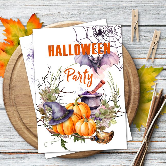 Mystic Halloween Party Invitation with Pumpkins (Creator Uploaded)