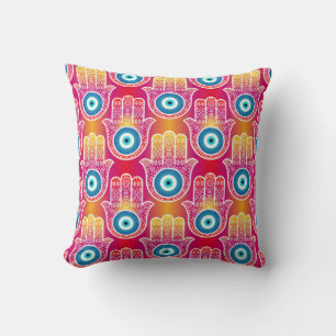 Mystic hamsa: ornate seamless design. cushion
