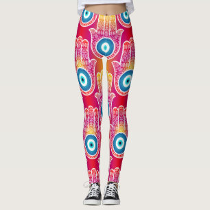 Mystic hamsa: ornate seamless design. leggings
