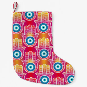 Mystic hamsa: ornate seamless design. small christmas stocking