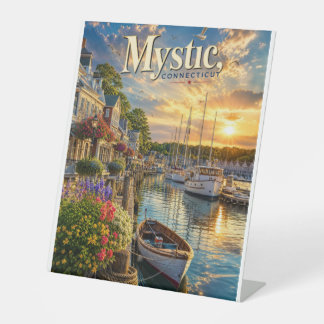Mystic Harbour Reflections Pedestal Sign