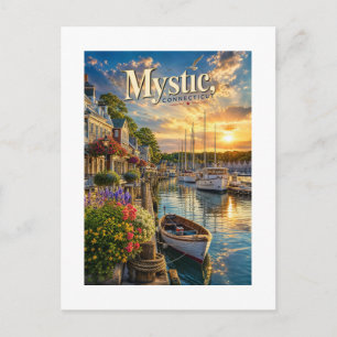 Mystic Harbour Reflections Postcard