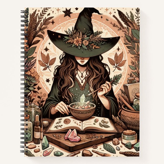 Mystic Herbalist: The Art of Witchcraft and Healin Notebook (Front)