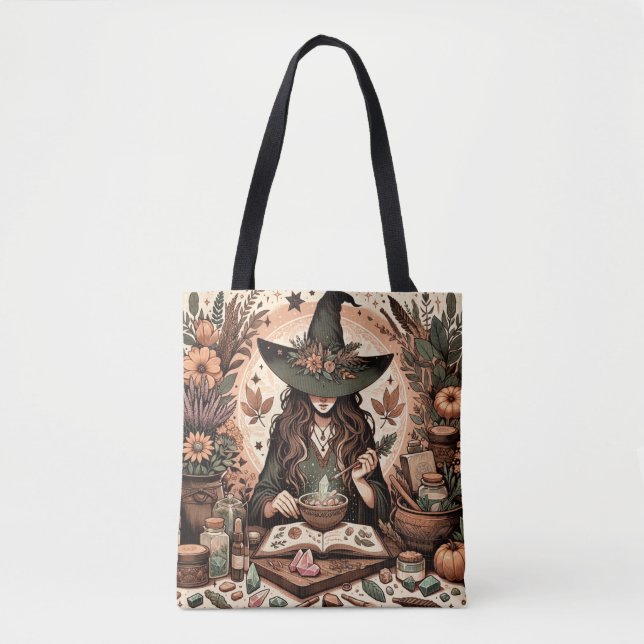 Mystic Herbalist: The Art of Witchcraft and Healin Tote Bag (Front)