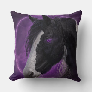 Mystic Horse Purple Moon Cushion
