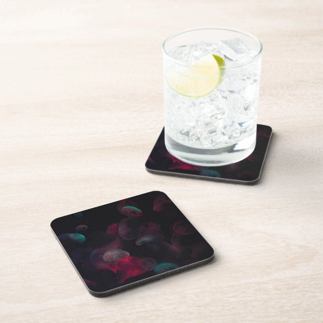 Mystic Jellyfish Plastic Coaster (Right Side)