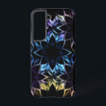 Mystic Jewel Geometric Flower Case<br><div class="desc">Adorn your phone with a touch of cosmic luxury. This tough, glossy phone case features a captivating abstract pattern of intricate geometric shapes, reminiscent of mystic flowers or starbursts. The design boasts a stunning iridescent quality, with luminous facets glowing in vibrant purples, electric blues, teals, and yellows against a deep,...</div>