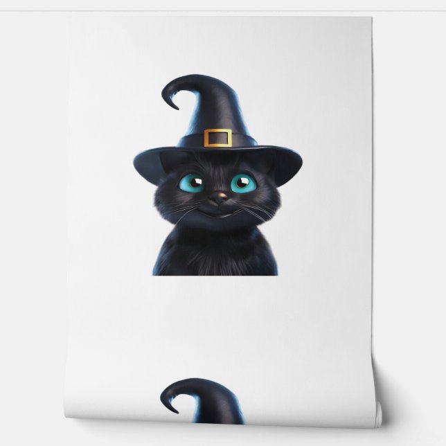 Mystic Kitty – Halloween Cat Classic T-Shirt Wallpaper (Unrolling)