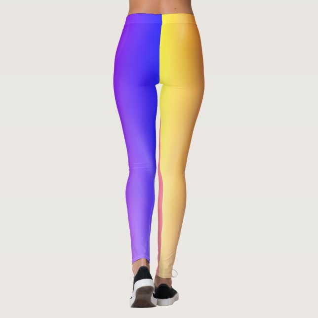 mystic light green abstract design art leggings (Back)