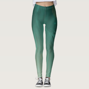 mystic light green abstract design art leggings
