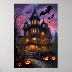 Mystic Mansion, Spooky Halloween Poster