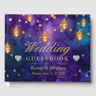 Mystic Marrakesh Night Lanterns & Bokeh Wedding Guest Book
