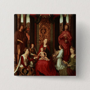 Mystic Marriage of St. Catherine and Other Saints 15 Cm Square Badge