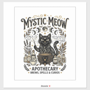 Mystic Meow Cat Witchy Mystic Apothecary Cat Vinta