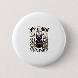 Mystic Meow Cat Witchy Mystic Apothecary Cat Vinta 6 Cm Round Badge