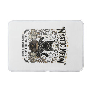 Mystic Meow Cat Witchy Mystic Apothecary Cat Vinta Bath Mat