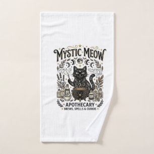 Mystic Meow Cat Witchy Mystic Apothecary Cat Vinta Hand Towel